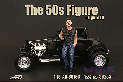American Diorama Figurine - 50's Style Figure III (1/24  scale, Black/Blue) 38253