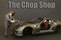 Show product details for American Diorama Figurine - The Chop Shop Mr. Welder Figure (1/18  scale, Black/Brown) 38159