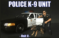 Show product details for American Diorama Figurine - Police Officer with K9 Dog Unit II (Set of 2, 1/18 scale, Black) 38164