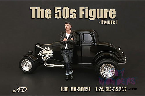 American Diorama Figurine - 50's Style Figure I (1/24  scale, Black/Blue) 38251