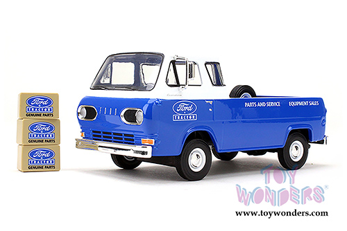 First Gear - Ford Tractor Parts and Service Ford Econoline Pick-Up with Three Boxes (1960, 1/25 scale diecast model car, White/Blue) 40-0395