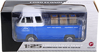 Show product details for First Gear - Ford Tractor Parts and Service Ford Econoline Pick-Up with Three Boxes (1960, 1/25 scale diecast model car, White/Blue) 40-0395