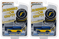 Show product details for Greenlight - Running On Empty Series 4 | Chevrolet® Panel Truck Goodyear Tires (1939, 1/64 scale diecast model car, Yellow/Blue) 41040B/48