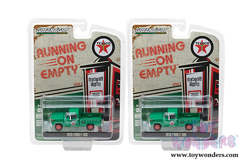 Greenlight - Running On Empty Series 4 | Ford F-100 Texaco Oil (1970, 1/64 scale diecast model car, Green) 41040D/48