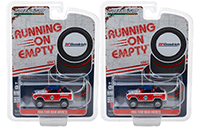 Show product details for Greenlight - Running On Empty Series 5 | Ford Baja Bronco Off-Road Truck #23 BFGoodrich Tires (1966, 1/64 scale diecast model car, Red/Blue) 41050C/48