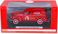 Show product details for Motor City Coca-Cola - Ford Sedan Delivery Van (1940, 1/24 scale diecast model car, Red) 424194