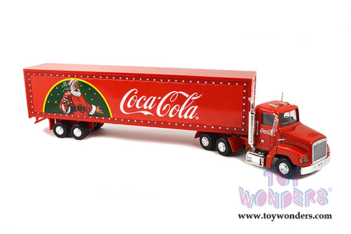 Motor City Coca-Cola - Holiday Caravan Tractor Trailer with LED lights (1/43 scale diecast model car, Red) 443012