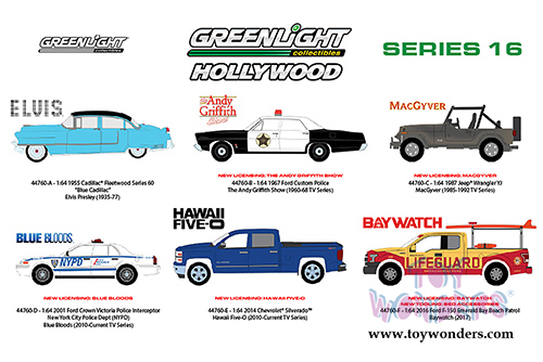 Greenlight - Hollywood Series 16 (1/64 scale diecast model car, Asstd.) 44760/6