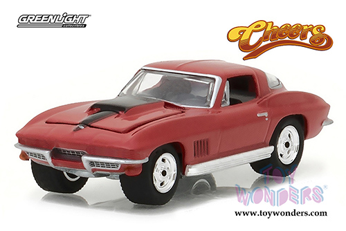 Greenlight - Hollywood Series 17 | Cheers Sam's Chevrolet® Corvette® Sting Ray (1967, 1/64 scale diecast model car, Red) 44770B/48