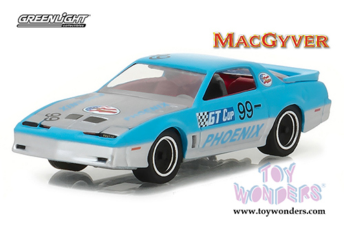 Greenlight - Hollywood Series 17 | MacGyver Pontiac® Firebird® (1987, 1/64 scale diecast model car, Blue/Silver) 44770D/48