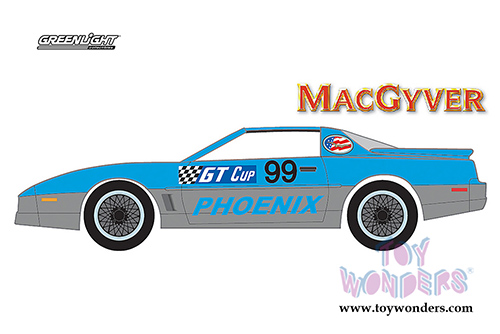 Greenlight - Hollywood Series 17 | MacGyver Pontiac® Firebird® (1987, 1/64 scale diecast model car, Blue/Silver) 44770D/48
