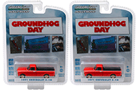Show product details for Greenlight - Hollywood Series 21 | Groundhog Day Chevrolet® C-10 Pick-Up Truck (1971, 1/64 scale diecast model car, Orange) 44810C/48
