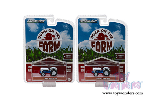 Greenlight - Down on the Farm Series 1 | Ford 8N Tractor (1949, 1/64 scale diecast model car, White/Blue) 48010B/48
