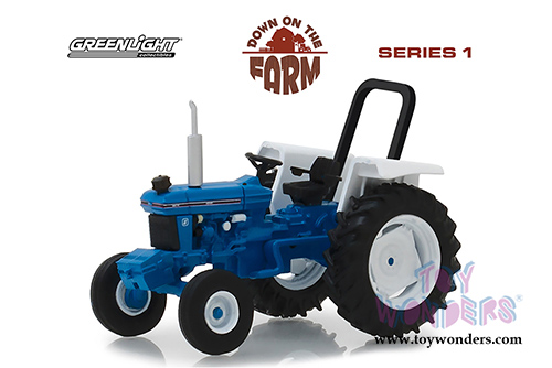 Greenlight - Down on the Farm Series 1 | Ford 5610 Tractor (1982, 1/64 scale diecast model car, White/Blue) 48010C/48