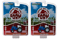 Greenlight - Down on the Farm Series 1 | Ford 5610 Tractor (1982, 1/64 scale diecast model car, White/Blue) 48010C/48