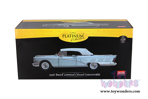Sun Star Platinum - Buick® Limited Closed Convertible (1958 1/18 scale diecast model car, Silver Mist) 4816