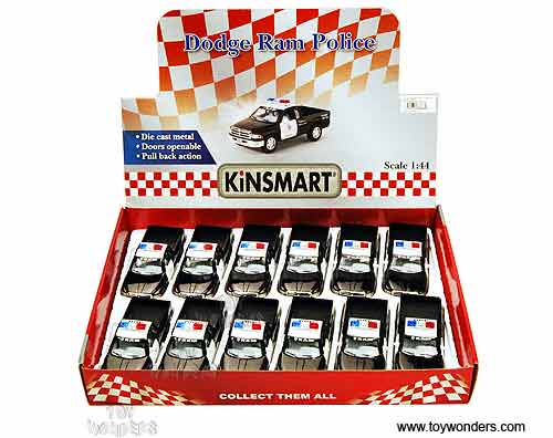 Kinsmart - Dodge Ram Police Pickup (1/44 scale diecast model car, Black/ White) 5018DP