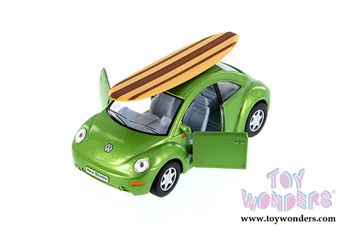 Kinsmart - Volkswagen New Beetle with Surfboard (1/32 scale diecast model car, Asstd.) 5028DS