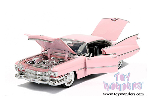 Jada Toys - Metals Die Cast | Bigtime Kustoms Cadillac® Coupe De Ville™ Hard Top (1959, 1/24 scale diecast model car, Pink) 50667DP1