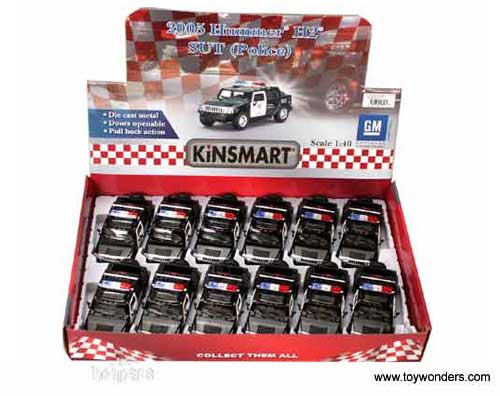 Kinsmart - Hummer H2 SUT Police Pickup (2005, 1/40 scale diecast model car, Black) 5097DP