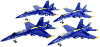 X-Force Commander U.S. Navy F-18 Hornet Blue Angels (9" diecast model, Blue/Yellow)  51301