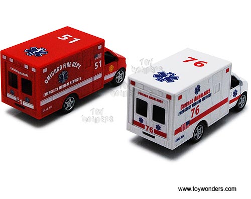 Kinsmart - Chicago Rescue Team Ambulances (5" diecast model car, Asstd.) 5259DCG