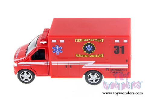 Kinsmart - Rescue Team Ambulances (5" diecast model car, Red) 5259DR