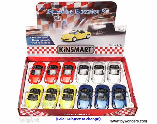 Kinsmart - Porsche Boxster S Convertible (1/34 scale diecast model car, Asstd.) 5302D