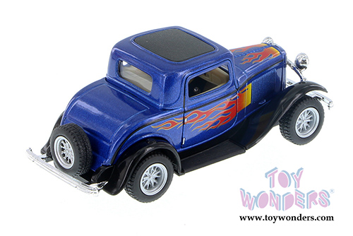 Kinsmart - Ford 3-Window Coupe Hard Top with Flames (1932, 1/34 scale diecast model car, Asstd.) 5332DF