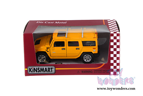 Kinsmart - Hummer H2 SUV (2008, 1/40 scale diecast model car, Yellow) 5337WYL