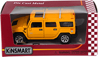 Show product details for Kinsmart - Hummer H2 SUV (2008, 1/40 scale diecast model car, Yellow) 5337WYL