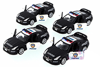 Show product details for Kinsmart - Nissan GT-R Police Hard Top (2009, 1/36 scale diecast model car, Black/White) 5340DP