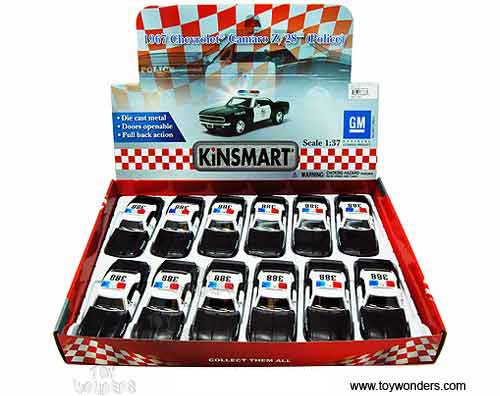 Kinsmart - Chevrolet Camaro Z28 Police (1967, 1/37 scale diecast model car, Black/ White) 5341DP