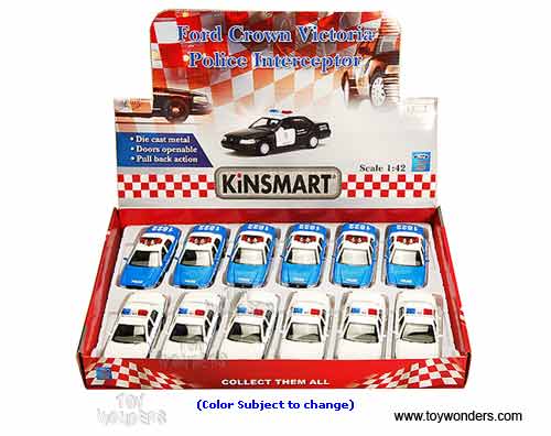 Kinsmart - Ford Crown Victoria Police Interceptor (1/42 scale diecast model car, Asstd.) 5342/2D