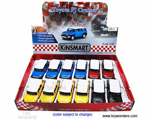 Kinsmart - Toyota FJ Cruiser SUV (1/36 scale diecast model car, Asstd.) 5343D