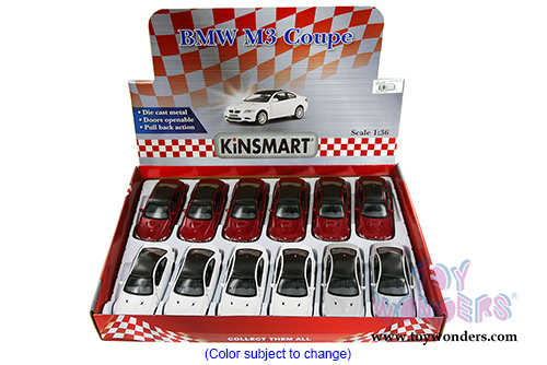 Kinsmart - BMW M3 Coupe Hard Top (1/36 scale diecast model car, Asstd.) 5348D