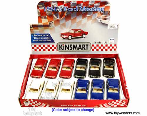 Kinsmart - Ford Mustang Hard Top (1964 1/2, 1/36 scale diecast model car, Asstd.) 5351D