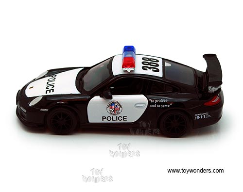 Kinsmart - Porsche 911 GT3 RS Police Hard Top (2010, 1/36 scale diecast model car, Black/ White) 5352DP