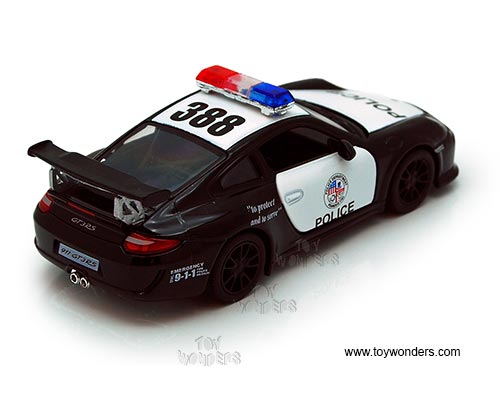 Kinsmart - Porsche 911 GT3 RS Police Hard Top (2010, 1/36 scale diecast model car, Black/ White) 5352DP