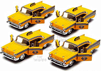 Kinsmart - Chevrolet Bel ir Taxi Cab (1957, 1/40 scale diecast model car, Yellow) 5360D