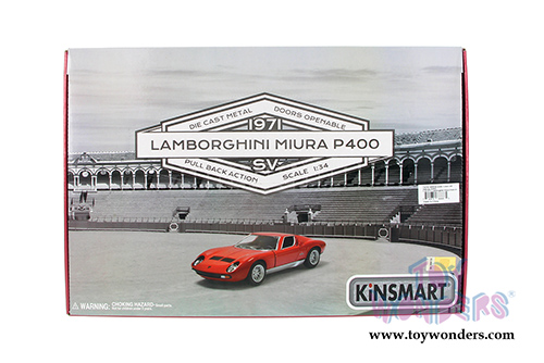Kinsmart - Lamborghini Miura P400 SV Hard Top (1971, 1/34 scale diecast model car, Asstd.) 5390D