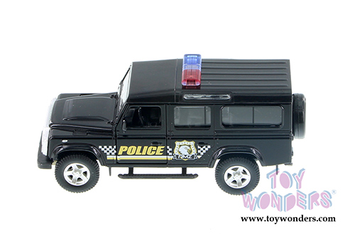 Showcasts Collectibles- Land Rover Defender Police SUV (5" diecast model car,  Black) 555006P