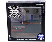 Show product details for Greenlight Diorama - Mechanic's Corner Series 3 | Vintage Gas Station Pure Oil (1/64 scale diecast/plastic model, Blue) 57031