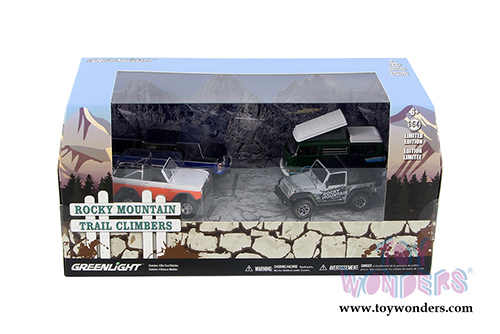 Greenlight Dioramas | Rocky Mountain Trail Climb 4 pcs Set (1/64 scale diecast model car, Asstd.) 58038