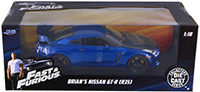 Show product details for Jada Toys Fast & Furious - Brian's Nissan GT-R Hard Top (2009, 1/18 scale diecast model car, Blue) 64018W8