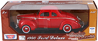 Show product details for Motormax Timeless Classics -  Ford Coupe Deluxe Hard Top (1940, 1/18 scale diecast model car, Red) 73108TC/R