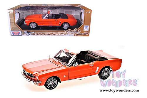 Motormax Timeless Classics - Ford Mustang Convertible (1964 1/2, 1/18 scale diecast model car, Orange) 73145TC/OR