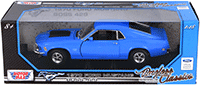Motormax Timeless Classics - Ford Mustang Boss 429 Hard Top (1970, 1/18 scale diecast model car, Blue) 73154TC/BU