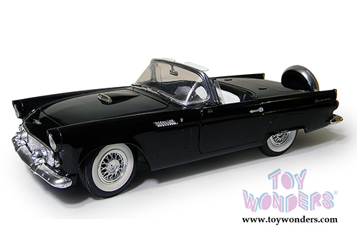 Motormax Timeless Classics -  Ford Thunderbird Convertible (1956, 1/18 scale diecast model car, Black) 73173TC/BK