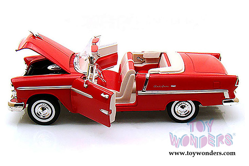Motormax Timeless Classics - Chevy Bel Air Closed Convertible (1955, 1/18 scale diecast model car, Red) 73184TC/R